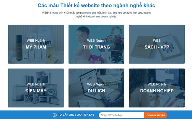 Mẫu website đẹp tại Web4s